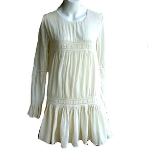 Tularosa Berkeley Romantic Boho Cotton Ivory Tunic Dress Lightweight Siz…
